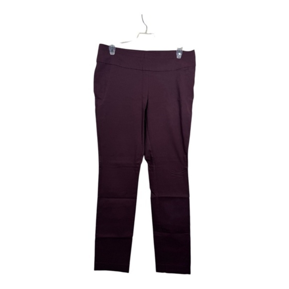Rickis Womens Ankle Pants Size Large Burgundy Cropped Preppy Classic Mid Rise